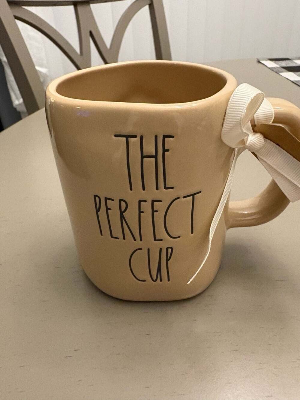 Rae Dunn The Perfect Cup Mug Tan Ceramic